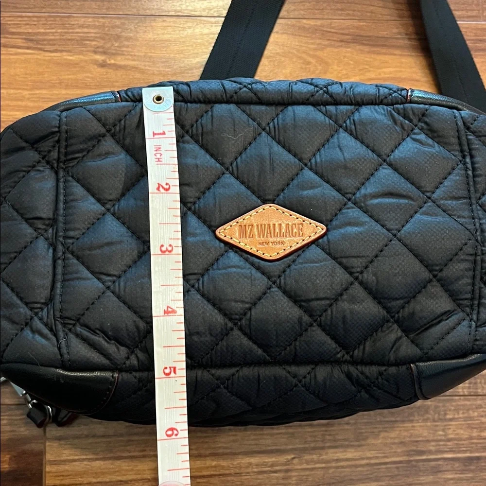 MZ WALLACE Black Quilted Nylon Crossbody with 2 Straps and Pouch - Picture 7 of 7